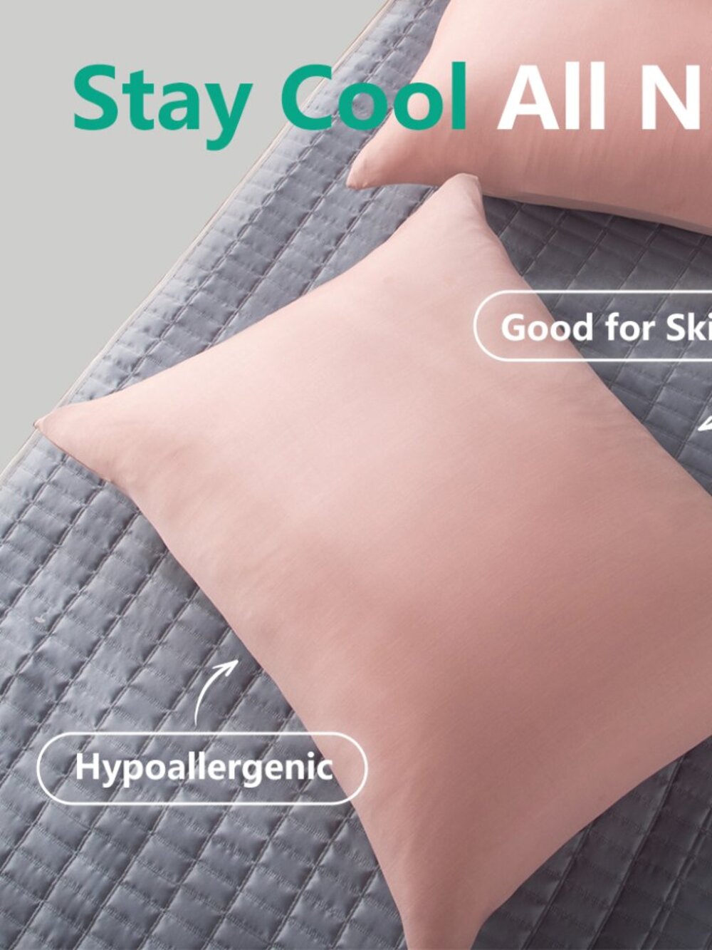 Kasentex Cooling Pillowcases Queen Size - New Original Packing